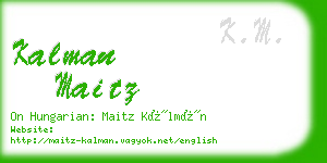kalman maitz business card